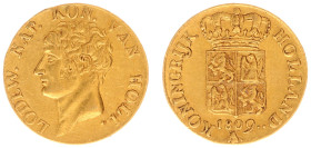 Koninkrijk Holland (Lodewijk Napoleon 1806-1810) - Gouden Dukaat 1809 - 3rd type (Sch. 132 / Delm. 1180) - 3.40 gram - Obv. Bust Lodewijk Napoleon to ...