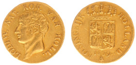 Koninkrijk Holland (Lodewijk Napoleon 1806-1810) - Gouden Dukaat 1809 - 3rd type (Sch. 132 / Delm. 1180) - 3.48 gram - Obv. Bust Lodewijk Napoleon to ...