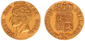 Koninkrijk Holland (Lodewijk Napoleon 1806-1810) - Gouden Dukaat 1810 - 3rd type - mm. Bee with legs (Sch. 133 / Delm. 1180) - 3.50 gram - Obv. Bust L...
