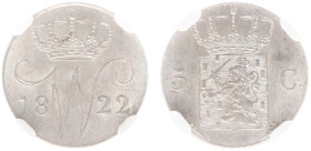 Koninkrijk NL Willem I (1815-1840) - 5 Cent 1822 U (Sch. 316/S) NGC MS66