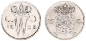 Koninkrijk NL Willem I (1815-1840) - 10 Cent 1825 U (Sch. 305) - UNC - Original luster. Ex. Collection Coenen.