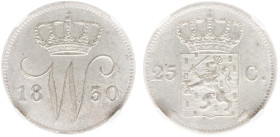 Koninkrijk NL Willem I (1815-1840) - 25 Cent 1830 B (Sch. 301) - NGC UNC DETAILS, cleaned