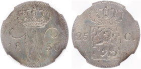 Koninkrijk NL Willem I (1815-1840) - 25 Cent 1830 B (Sch. 301) - NGC MS62