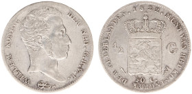 Koninkrijk NL Willem I (1815-1840) - ½ Gulden 1822 U (Sch. 281a) without name Michaut on truncation - F/VF