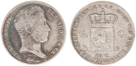 Koninkrijk NL Willem I (1815-1840) - ½ Gulden 1829 B/1823 OVERDATE (Sch. 282) - good Fine