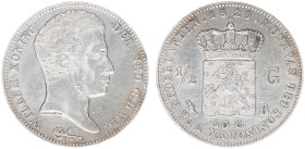 Koninkrijk NL Willem I (1815-1840) - ½ Gulden 1829 B/1823 OVERDATE (Sch. 282) - VF