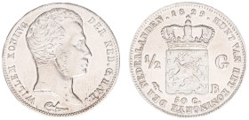Koninkrijk NL Willem I (1815-1840) - ½ Gulden 1829 B/1823 OVERDATE (Sch. 282) - VF+