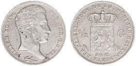 Koninkrijk NL Willem I (1815-1840) - ½ Gulden 1830 B altered date from 182_ (cf. Sch. 283) - VF, some corrosion