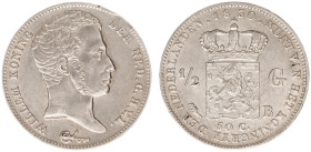 Koninkrijk NL Willem I (1815-1840) - ½ Gulden 1830 B altered date from 182_ (cf. Sch. 283) - VF