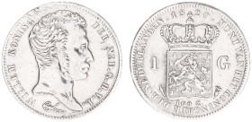 Koninkrijk NL Willem I (1815-1840) - 1 Gulden 1820 U (Sch. 260) - VF, polished and damaged to the edge