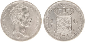 Koninkrijk NL Willem I (1815-1840) - 1 Gulden 1823 U (Sch. 263) - VF, cleaned