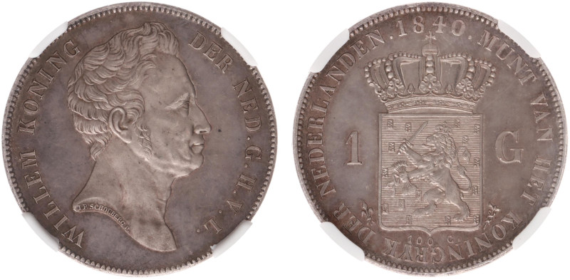 Koninkrijk NL Willem I (1815-1840) - 1 Gulden 1840 (Sch. 278) - NGC Proof 64 CAM...