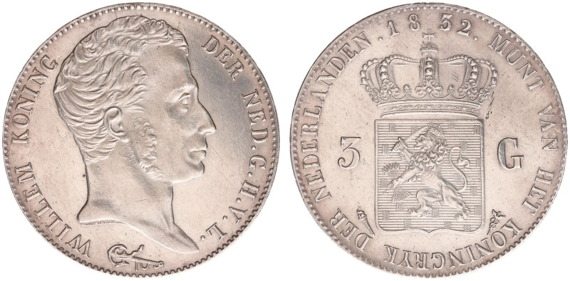 Koninkrijk NL Willem I (1815-1840) - 3 Gulden 1832/22 OVERDATE (Sch. 250d) - XF/...