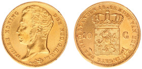 Koninkrijk NL Willem I (1815-1840) - 10 Gulden 1823 U (Sch. 178) - VF, some edge damage