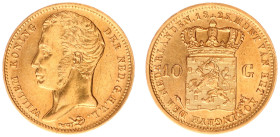 Koninkrijk NL Willem I (1815-1840) - 10 Gulden 1823 U (Sch. 178) - VF/XF, cleaned, scratches on obv.