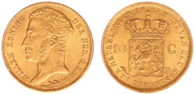 Koninkrijk NL Willem I (1815-1840) - 10 Gulden 1824 B (Sch. 190) - Gold - VF+