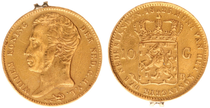 Koninkrijk NL Willem I (1815-1840) - 10 Gulden 1825 B (Sch. 191) - Gold - a.VF, ...