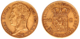 Koninkrijk NL Willem I (1815-1840) - 10 Gulden 1825 B (Sch. 191) - Gold - VF/XF