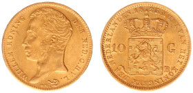 Koninkrijk NL Willem I (1815-1840) - 10 Gulden 1825 B (Sch. 191) - Gold - a.XF