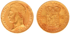 Koninkrijk NL Willem I (1815-1840) - 10 Gulden 1840 (Sch. 189) - Gold - VF+ with traces of mounting