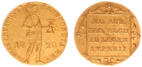 Koninkrijk NL Willem I (1815-1840) - Gouden Dukaat 1828 U (Sch. 212) - VF, traces of mounting