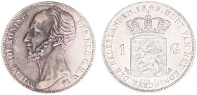 Koninkrijk NL Willem II (1840-1849) - 1 Gulden 1843 (Sch. 520) - a.XF/XF