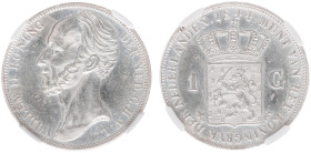 Koninkrijk NL Willem II (1840-1849) - 1 Gulden 1844 (Sch. 521) - NGC UNC Details. Cleaned. (6640134-002)