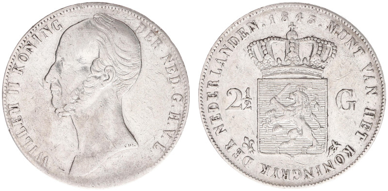 Koninkrijk NL Willem II (1840-1849) - 2½ Gulden 1843 (Sch. 508/R) - VF