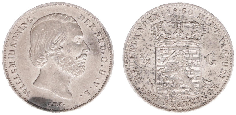 Koninkrijk NL Willem III (1849-1890) - ½ Gulden 1860 (Sch. 627) - a.XF