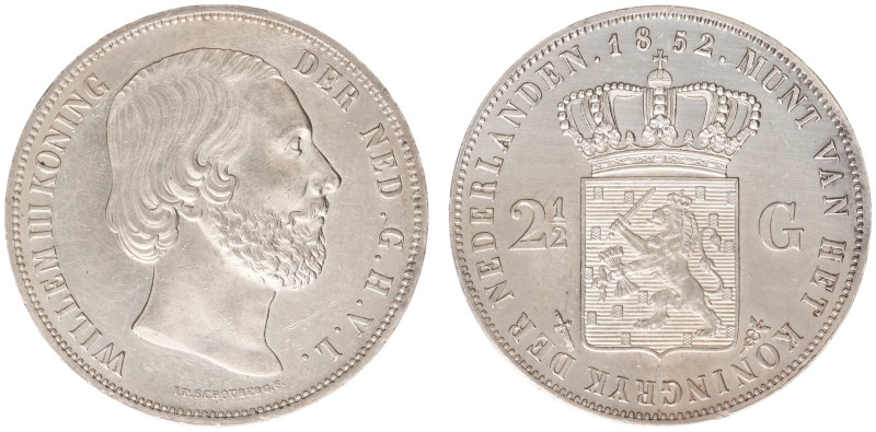 Koninkrijk NL Willem III (1849-1890) - 2½ Gulden 1852 with dot between I and P (...