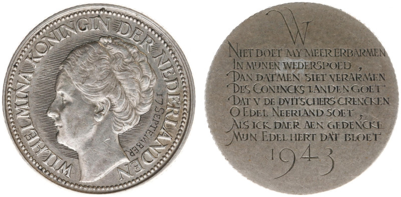 Koninkrijk NL Wilhelmina (1890-1948) - 25 Cents Wilhelmina 4th type, on the smoo...