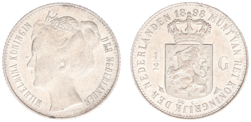 Koninkrijk NL Wilhelmina (1890-1948) - ½ Gulden 1898 (Sch. 830) - VF+