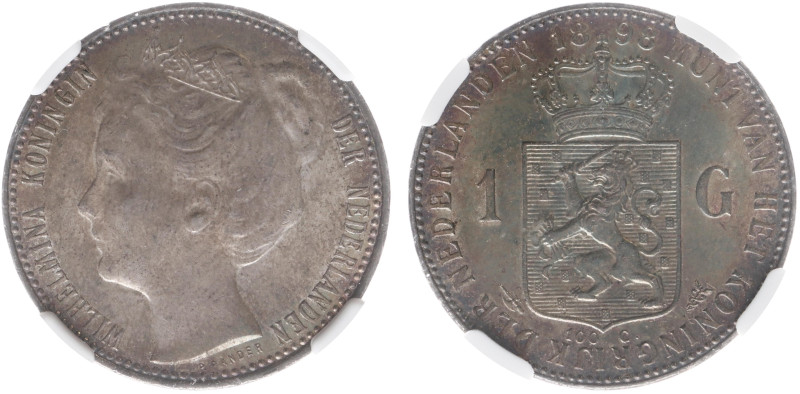 Koninkrijk NL Wilhelmina (1890-1948) - 1 Gulden 1898 (Sch. 802) - NGC MS61