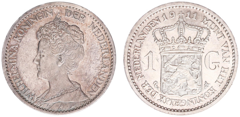 Koninkrijk NL Wilhelmina (1890-1948) - 1 Gulden 1911 (Sch. 813) - UNC