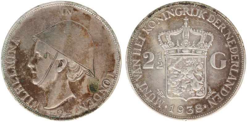 Koninkrijk NL Wilhelmina (1890-1948) - 2½ Gulden 1938 'Wilhelmina in Londen' - V...