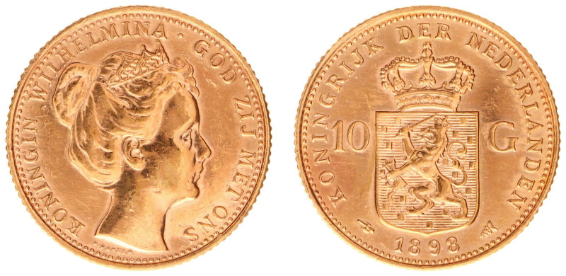 Koninkrijk NL Wilhelmina (1890-1948) - 10 Gulden 1898 (Sch. 744) - Gold - VF+, p...