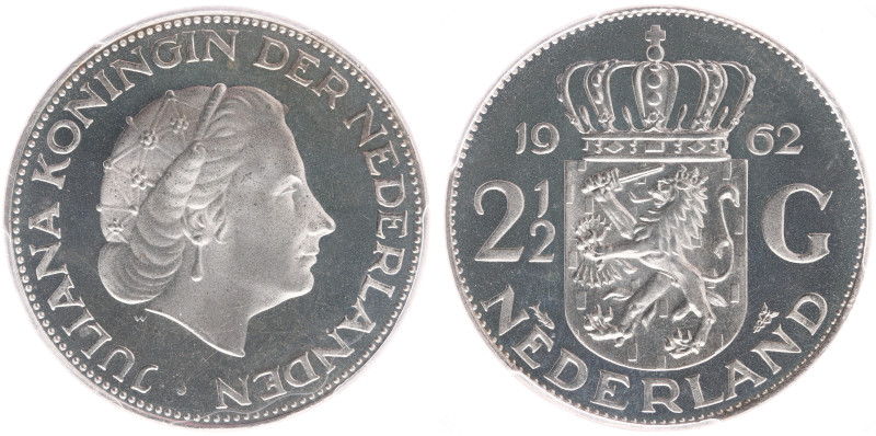 Koninkrijk NL Juliana (1948-1980) - 2½ Gulden 1962 (Sch. 1097/RRR) - PCGS PR67 C...