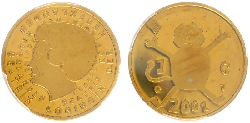 Koninkrijk NL Beatrix (1980-2013) - 1 Gulden 2001 - Child design - IN BRASS, par...