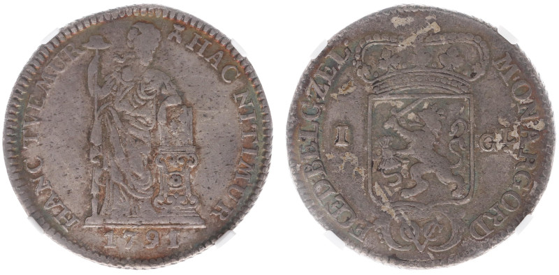 Verenigde Oost-Indische Compagnie (1602-1799) - Zeeland - 1 Gulden 1791 OVER 178...