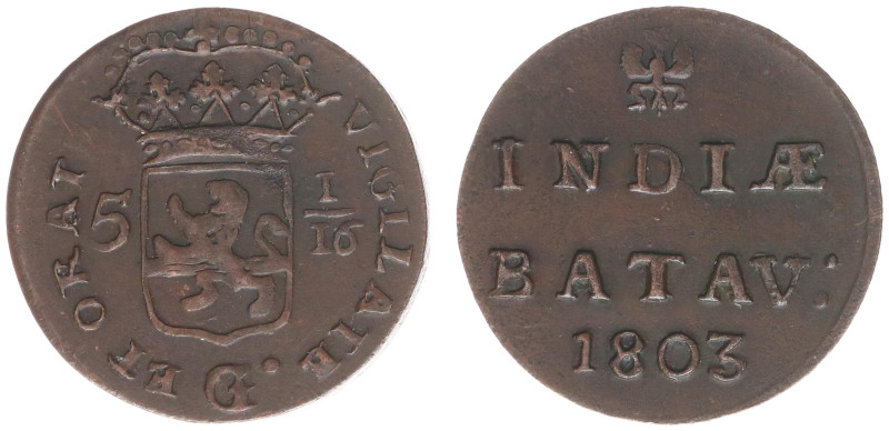 Nederlands-Indië - Bataafse Republiek (1799-1806) - Overijssel - Duit 1803 mm. E...