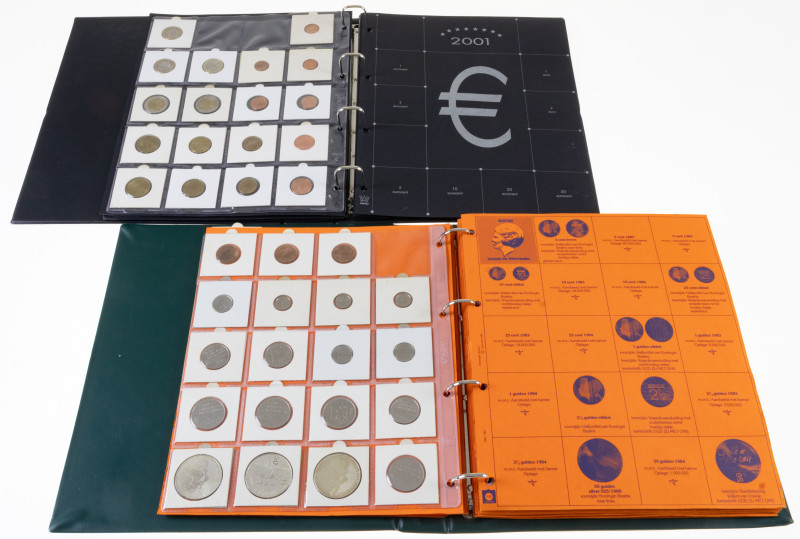 Coins Netherlands in albums - 2 Albums period Beatrix in Gulden and Euro coins