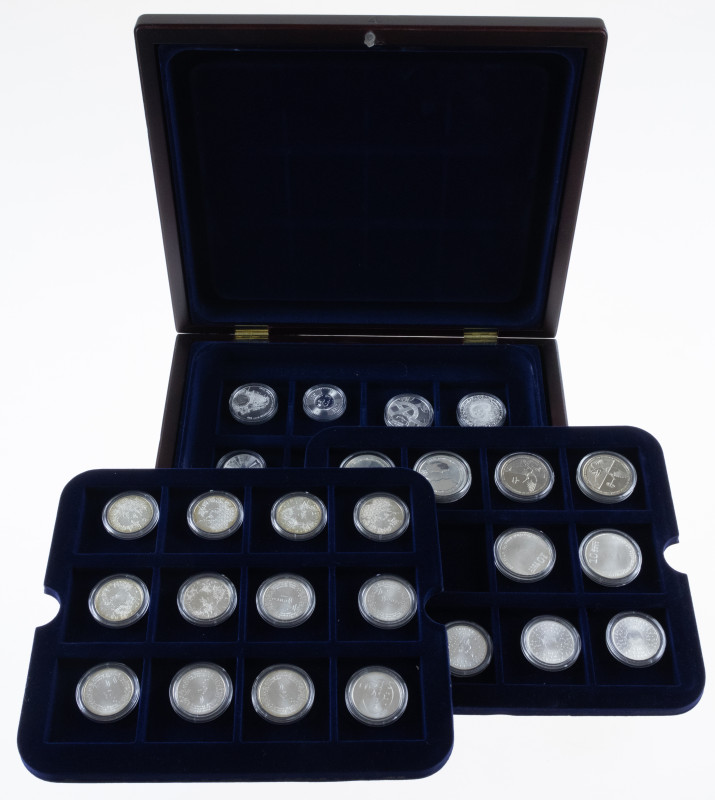 Coins Netherlands in boxes: Euros - Casette with collection 5 & 10 Euro coins Ne...