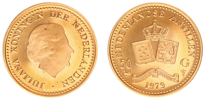 Gold coins - mail bid sale - Netherlands Antilles - 50 Gulden 1979 - Gold - Proo...