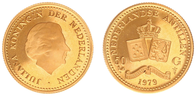 Gold coins - mail bid sale - Netherlands Antilles - 50 Gulden 1979 - Gold - Proo...