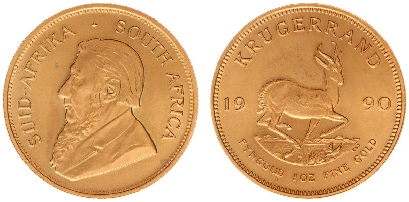 Gold coins - mail bid sale - South Africa - Krugerrand 1990 (KM73, Fr.B1) - Gold...