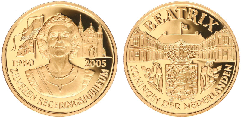 Gold medals - mail bid sale - Netherlands - Medal 'Beatrix zilveren regeringsjub...