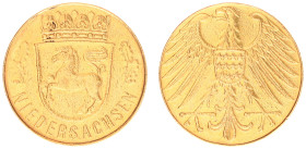 Gold medals - mail bid sale - Miscellaneous - Germany medal 'Niedersachsen' - Gold 7.95 g. - cleaned, VF
