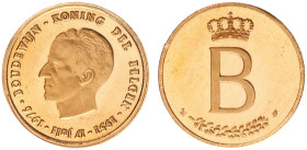 Gold medals - mail bid sale - Miscellaneous - Medal 1976 25th Ann. of Reign King Boudewijn, Dutch script - Gold 6.45 gram .900 - Proof