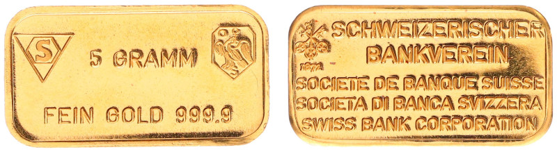 Gold medals - mail bid sale - Miscellaneous - 5 gram Schweizerischer Bankverein ...