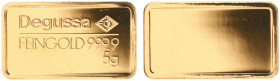 Gold medals - mail bid sale - Miscellaneous - Gold bar of 5 gram, Degussa - Proof